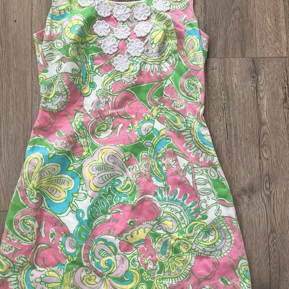Lilly Pulitzer Sz 4 Nina Shift dress Multi-Color Tropical Beach Resortwear Rare - Picture 3 of 10